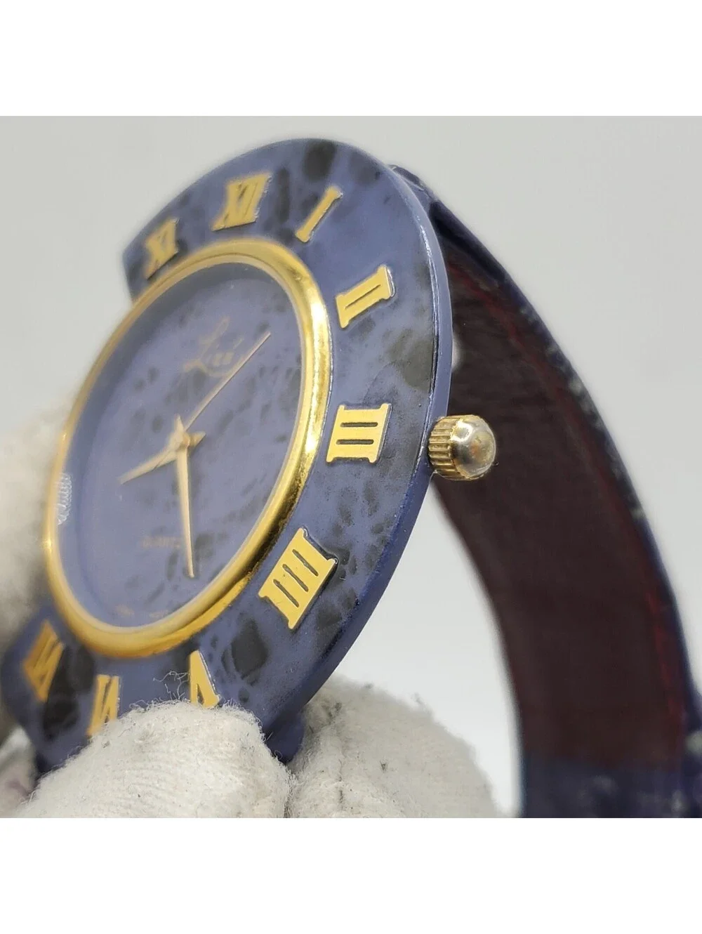 Lize Purple Roman Numerals Bezel Quartz Watch Womens 41mm - 49mm New Battery